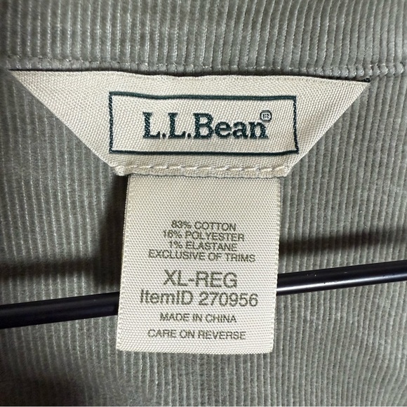 L.L. Bean‎ Women's Green Corduroy Military Utility XL - Picture 2 of 6